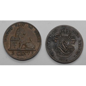 BELGIUM 2 Centimes 1870