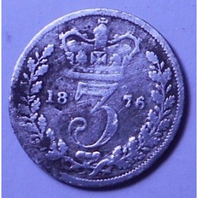 GREAT BRITAIN 3 Pence 1876...