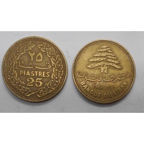 LEBANON 25 Piastres 1968