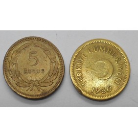 TURKEY 5 Kurus 1950