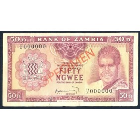 ZAMBIA 50 Ngwee 1969 Specimen