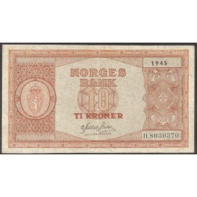 NORWAY 10 Kroner 1945