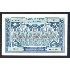 MOROCCO 5 Francs 1924