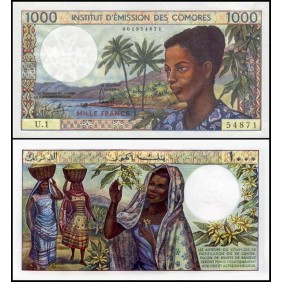 COMOROS 1000 Francs 1976