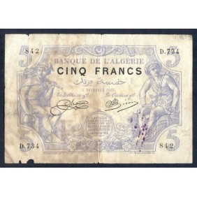 ALGERIA 5 Dinars 1915