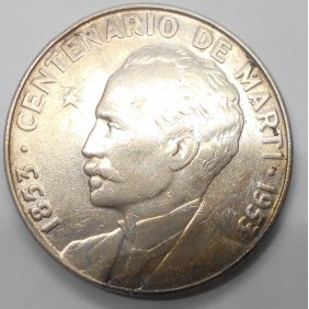 CUBA 1 Peso 1953 AG José Marti