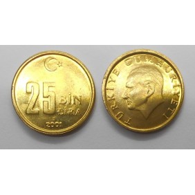 TURKEY 25 Bin Lira 2001