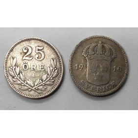 SWEDEN 25 Ore 1916 AG