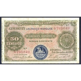 MOZAMBIQUE 50 Centavos 1914