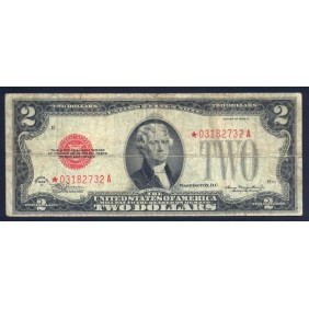 USA 2 Dollars 1928D Red...