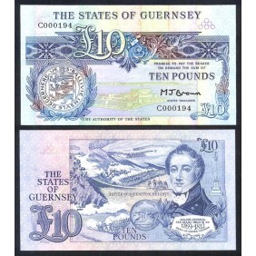 GUERNSEY 10 Pounds 1980 Low...