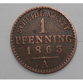 PRUSSIA 1 Pfennig 1863 A
