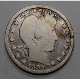 USA Barber Quarter 1894 S  AG