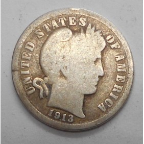 USA Barber Dime 1913 AG