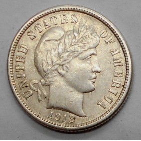 USA Barber Dime 1913 AG