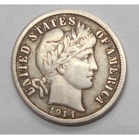 USA Barber Dime 1914 AG