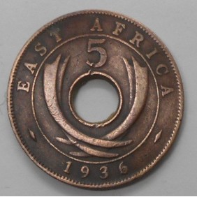 EAST AFRICA 5 Cents 1936KN
