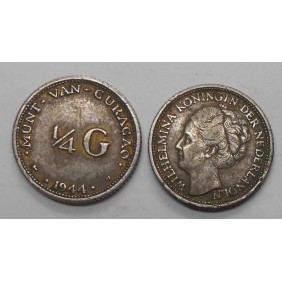 CURACAO 1/4 Gulden 1944 AG