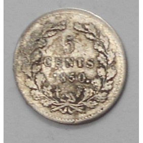 NETHERLANDS 5 Cents 1850 AG