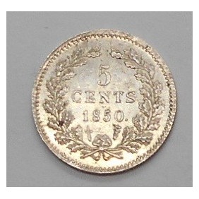 NETHERLANDS 5 Cents 1850 AG