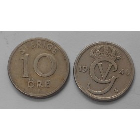 SWEDEN 10 Ore 1946 TS