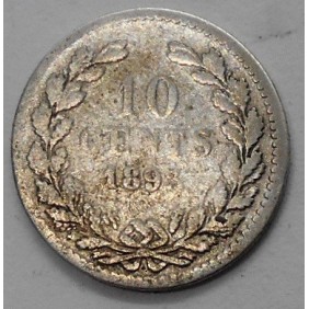 NETHERLANDS 10 Cents 1893 AG