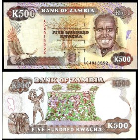ZAMBIA 500 Kwacha 1991