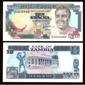 ZAMBIA 10 Kwacha 1989/91