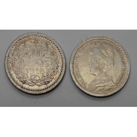 NETHERLANDS 10 Cents 1918 AG