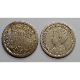 NETHERLANDS 10 Cents 1914 AG