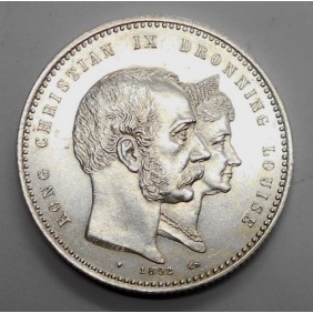 DENMARK 2 Kroner 1892 AG...