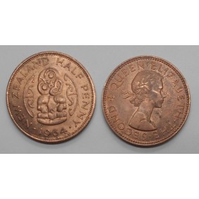 NEW ZEALAND 1/2 Penny 1964