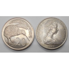 NEW ZEALAND 20 Cents 1967