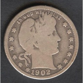 USA Barber Quarter 1902 O AG