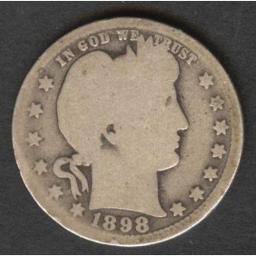 USA Barber Quarter 1898 O AG