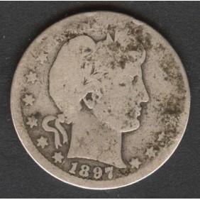 USA Barber Quarter 1897 O  AG