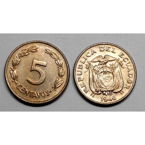 ECUADOR 5 Centavos 1946