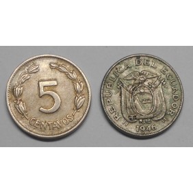 ECUADOR 5 Centavos 1946