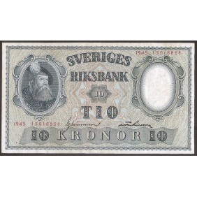 SWEDEN 10 Kronor 1945