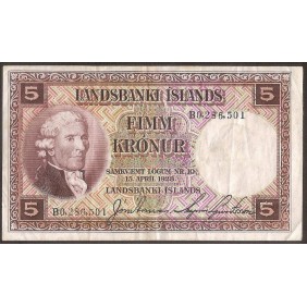 ICELAND 5 Kronur 1928