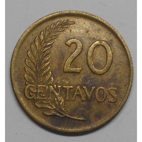 PERU 20 Centavos 1953
