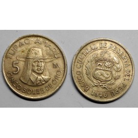 PERU 5 Soles 1976 Tupac Amaru