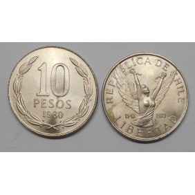 CHILE 10 Pesos 1980 3rd...
