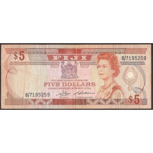 FIJI 5 Dollars 1986