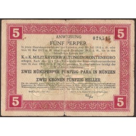 MONTENEGRO 5 Perper 1917