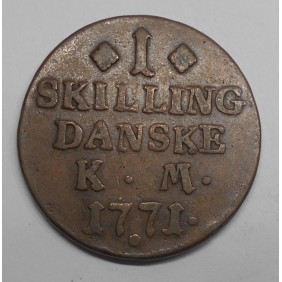 DENMARK 1 Skilling 1771