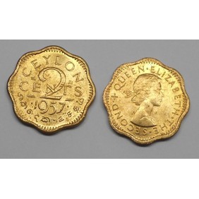 CEYLON 2 Cents 1957