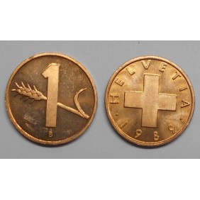 SWITZERLAND 1 Rappen 1989