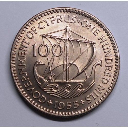 CYPRUS 100 Mils 1955