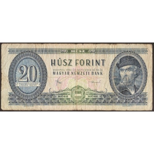 HUNGARY 20 Forint 1980